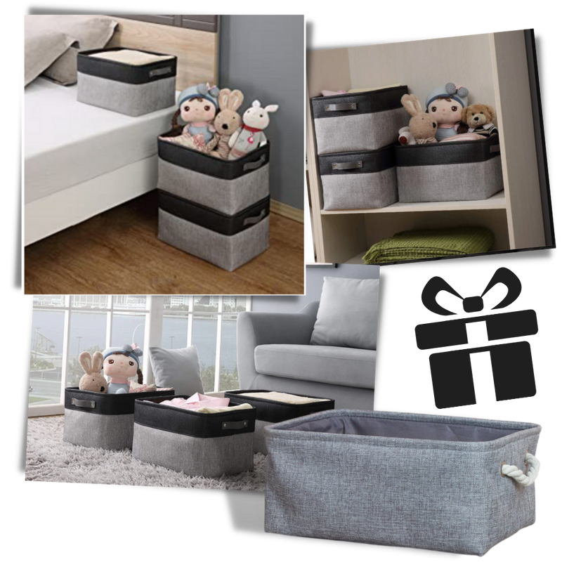 Stylish Linen Basket with Rope Handles