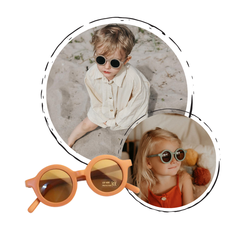 Vintage Round Kids Sunglasses for Ages 1 to 5