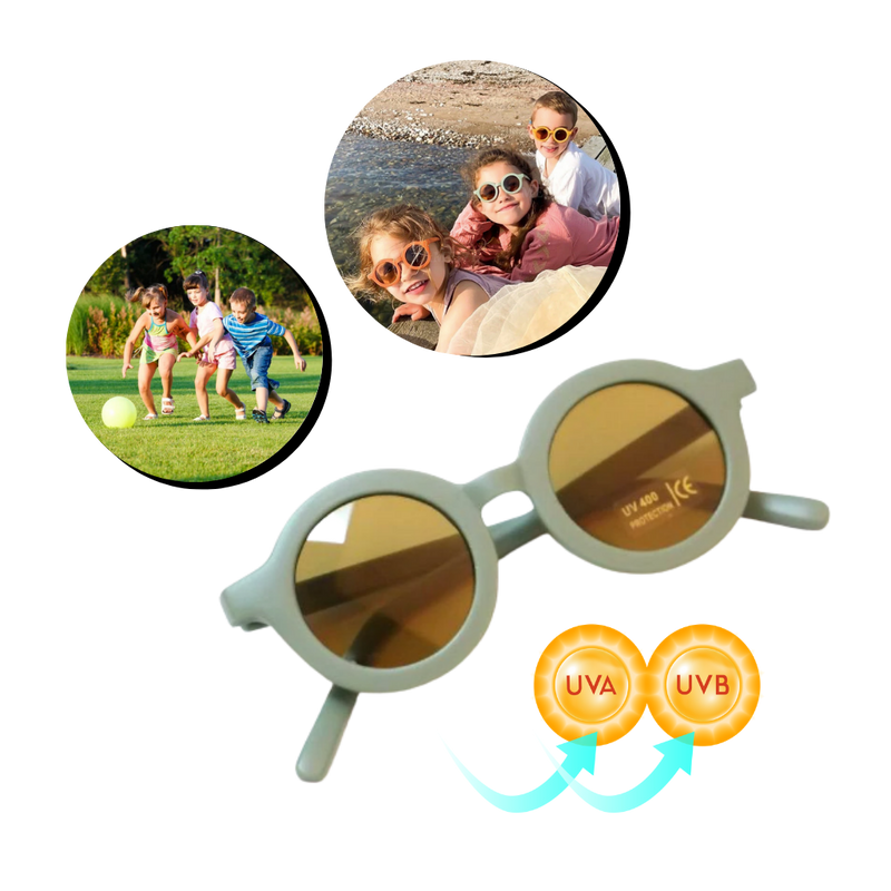 Vintage Round Kids Sunglasses for Ages 1 to 5