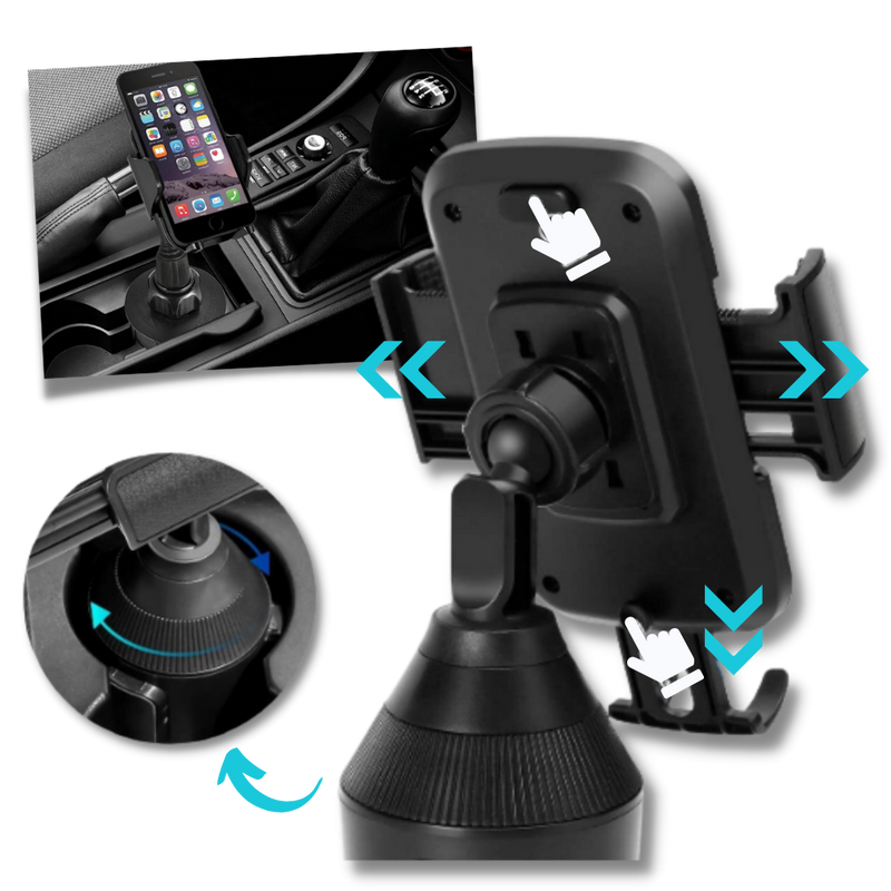 Adjustable Cell Phone Cup Holder Mount