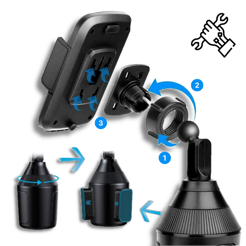 Adjustable Cell Phone Cup Holder Mount