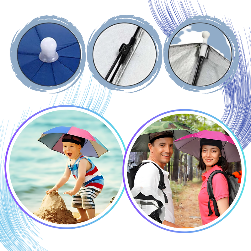 Adjustable Hand-Free Umbrella Hat