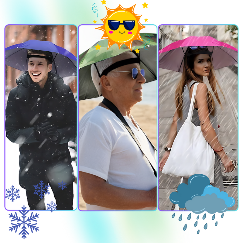 Adjustable Hand-Free Umbrella Hat