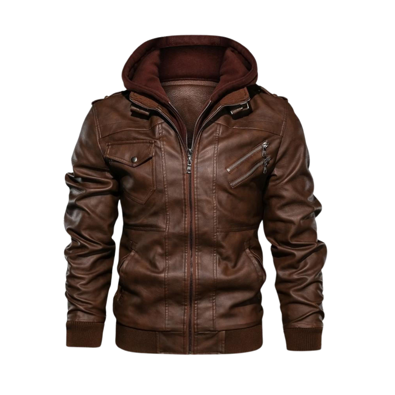 Classic Brown Leather Motorcycle Jacket