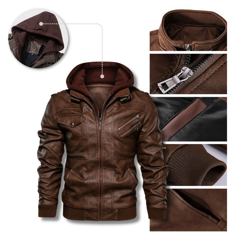 Classic Brown Leather Motorcycle Jacket
