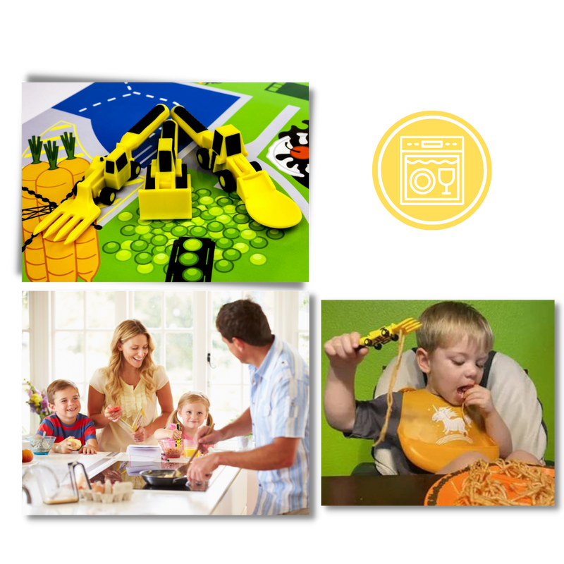 Creative Constructive Eating Plate and Utensils Set
