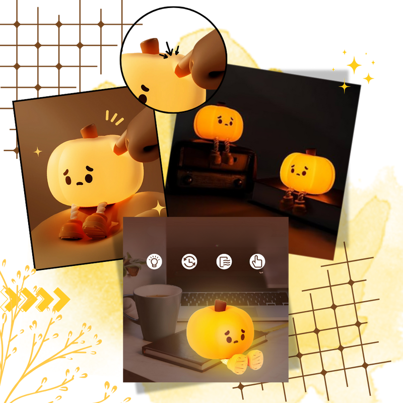 Cute Sad Pumpkin Night Light