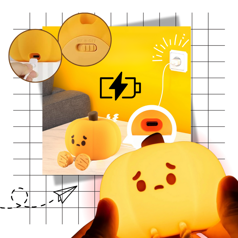 Cute Sad Pumpkin Night Light