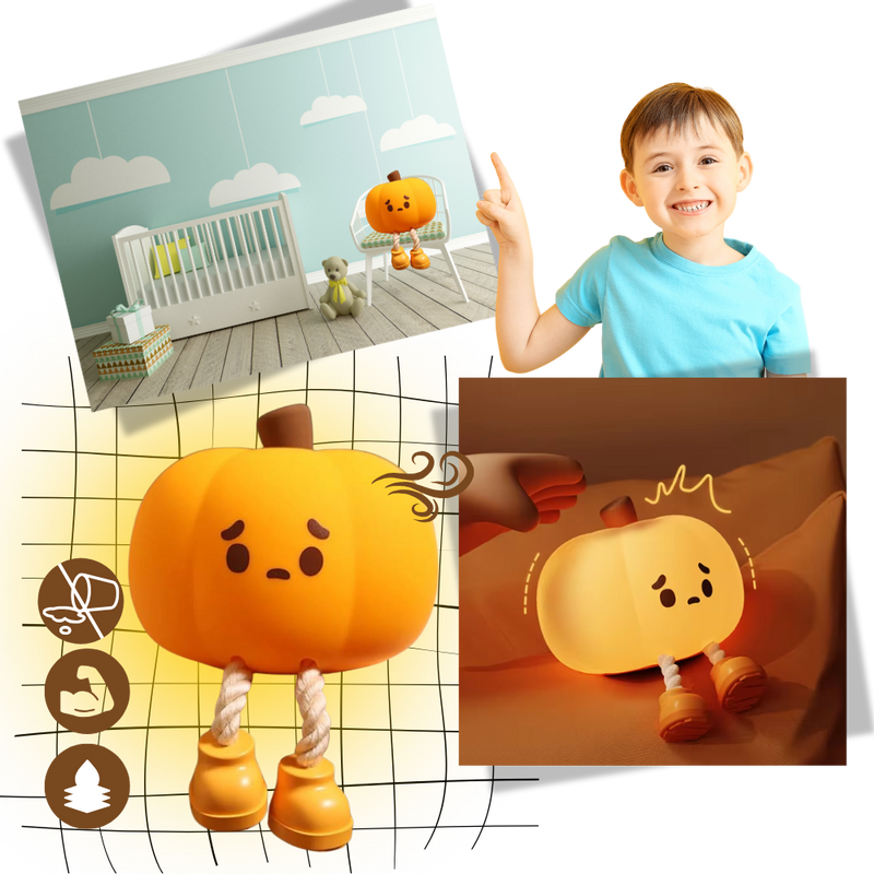 Cute Sad Pumpkin Night Light