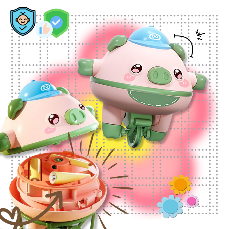 Cutesy Tightrope Piggy Toy