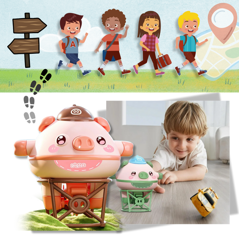Cutesy Tightrope Piggy Toy