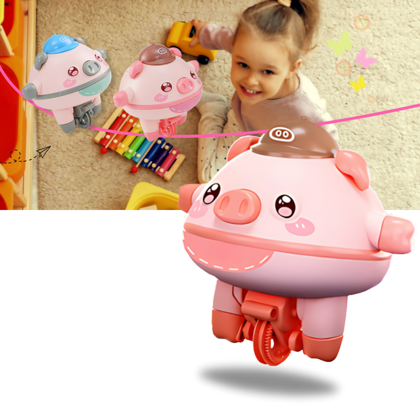 Cutesy Tightrope Piggy Toy