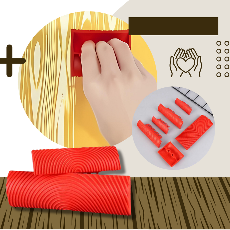 Double Rubber Wood Grain Tool