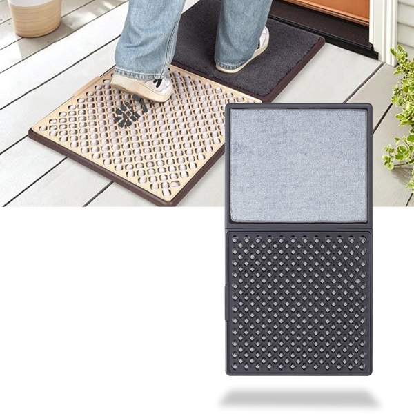 Dual Cleaning Zones Sanitizing Door Mat