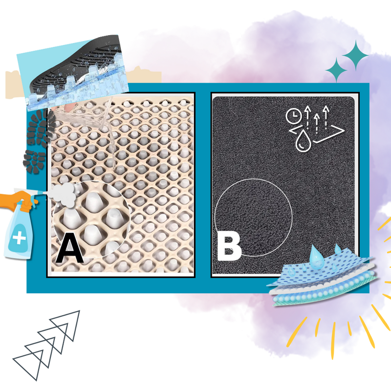 Dual Cleaning Zones Sanitizing Door Mat