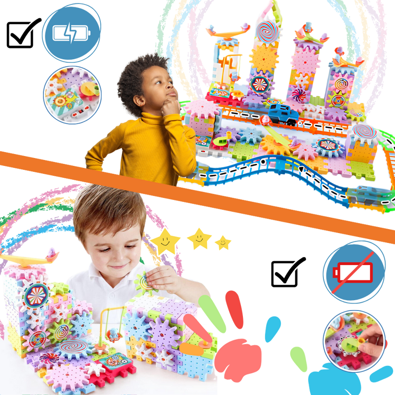 Dual Operation Educational Gear Building Blocks