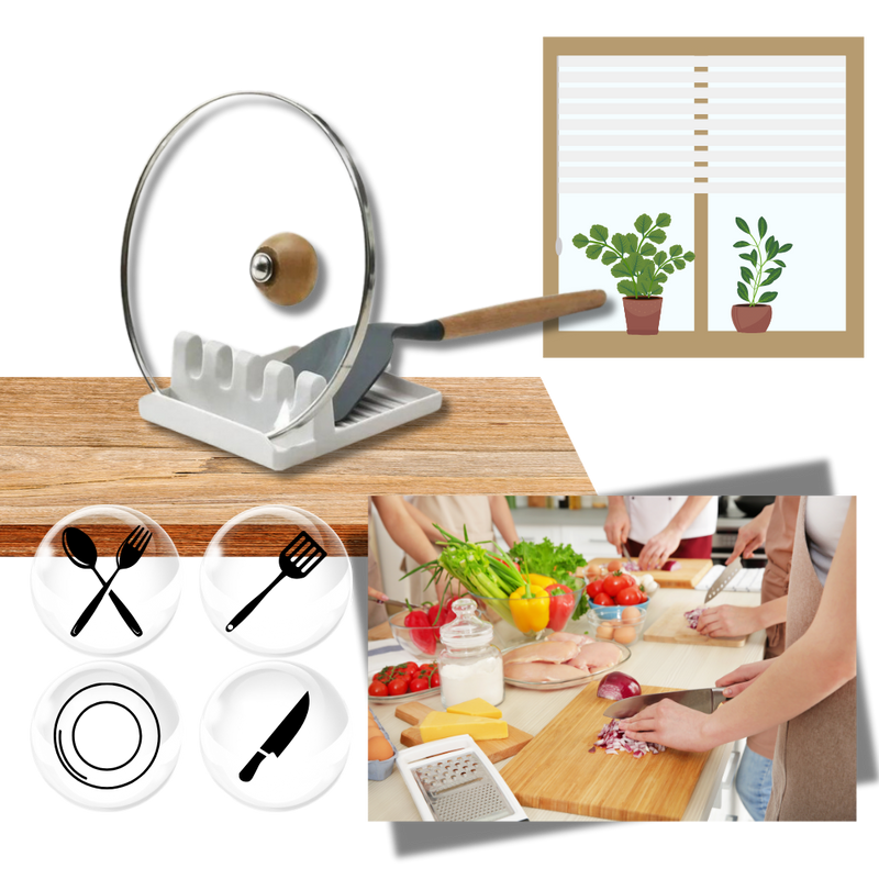 Four-Slot Non Slip Spatula Rack