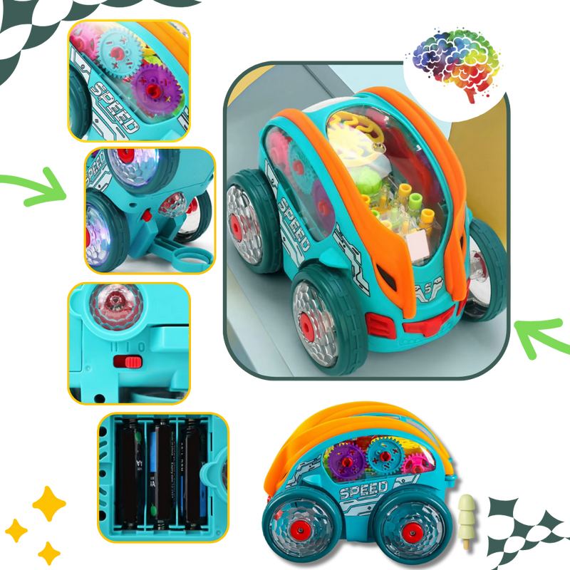 Gear-Powered Speedlite Toy Car