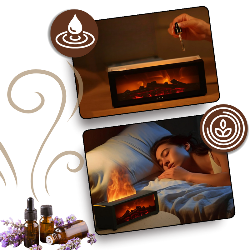 LED Fireplace Simulation Essential Oil Diffuser