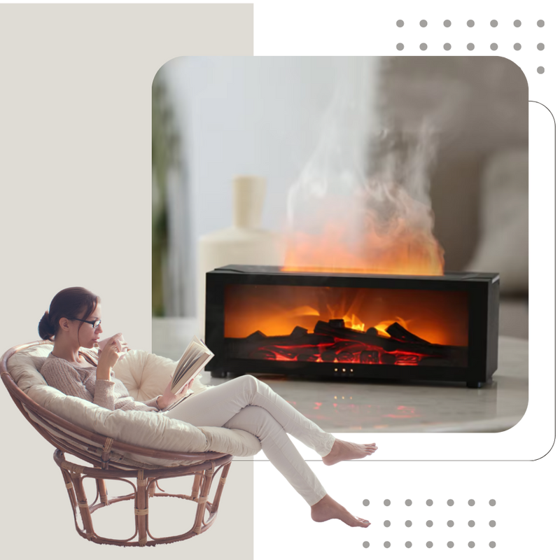 LED Fireplace Simulation Essential Oil Diffuser