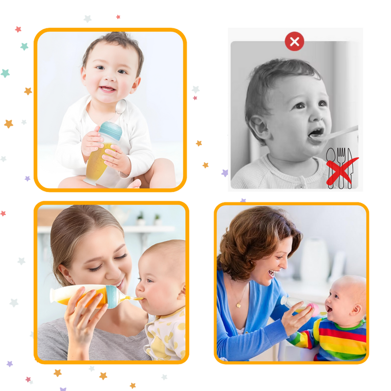 Mess-Free Silicone Spoon Feeding Bottles