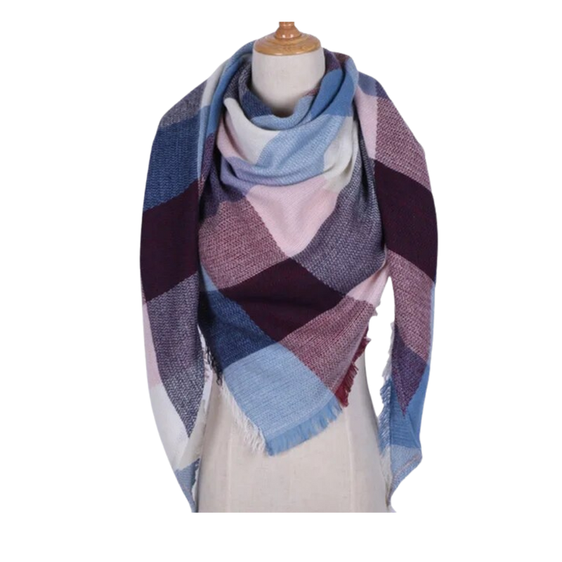 Plaid Cashmere Scarf Mohair feel