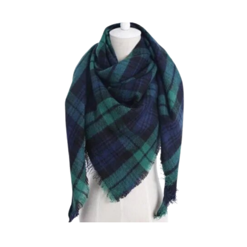 Plaid Cashmere Scarf Mohair feel