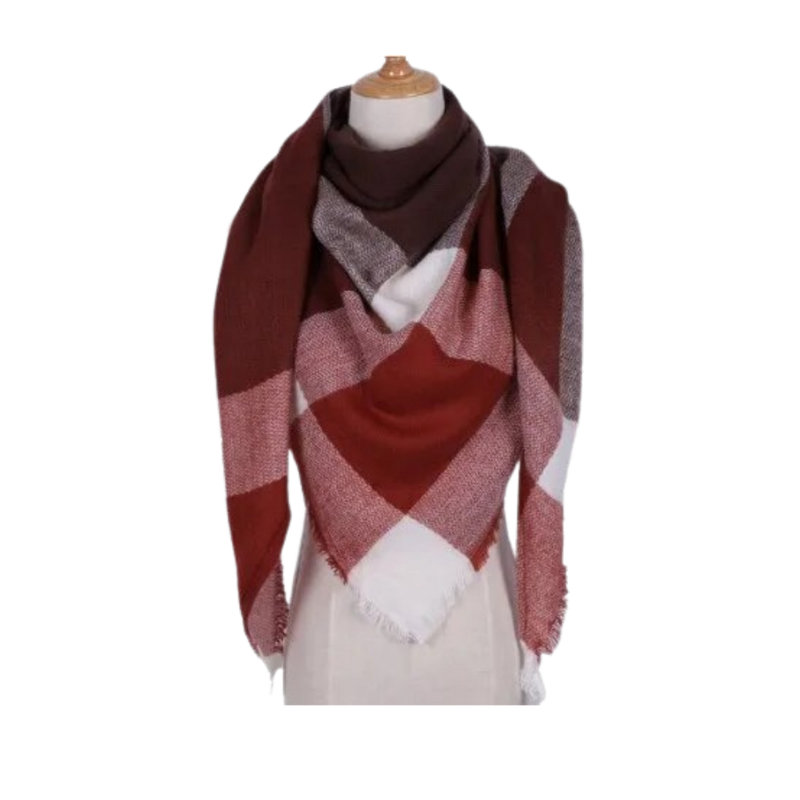 Plaid Cashmere Scarf Mohair feel