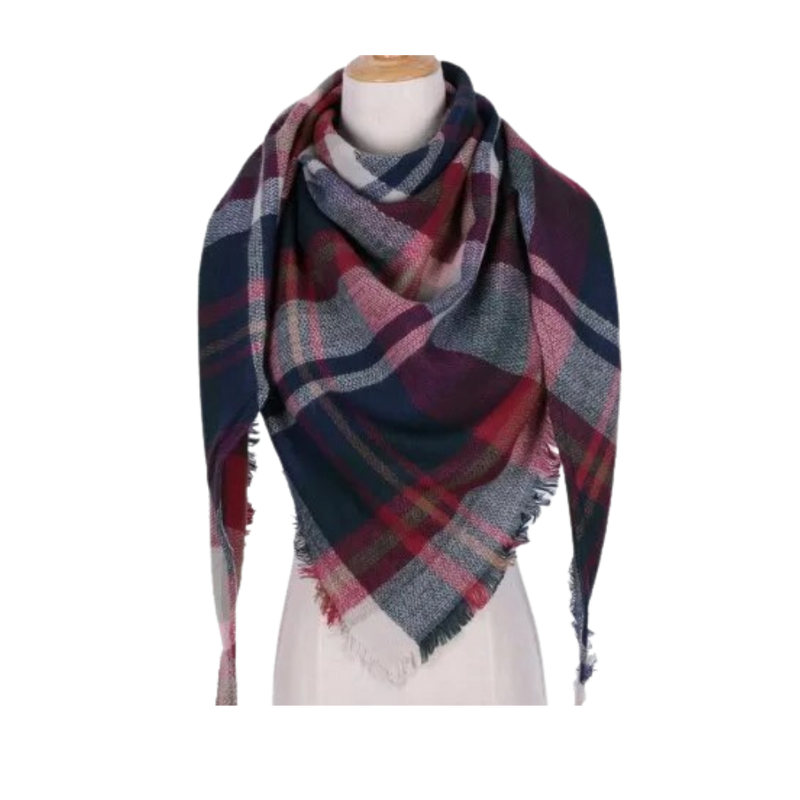 Plaid Cashmere Scarf Mohair feel