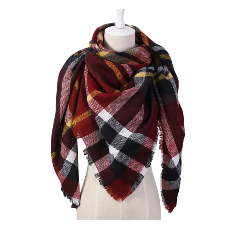 Plaid Cashmere Scarf Mohair feel