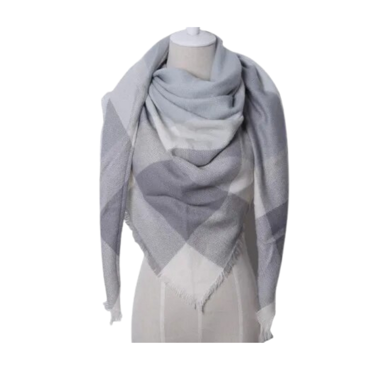 Plaid Cashmere Scarf Mohair feel