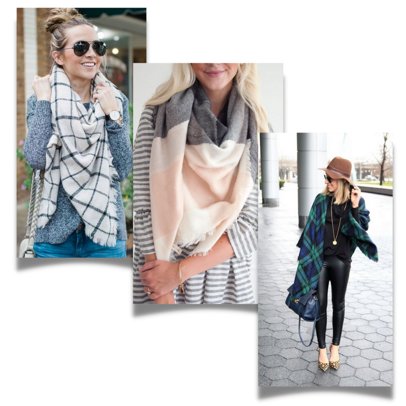 Plaid Cashmere Scarf Mohair feel