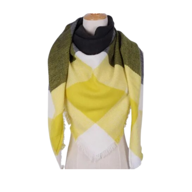 Plaid Cashmere Scarf Mohair feel