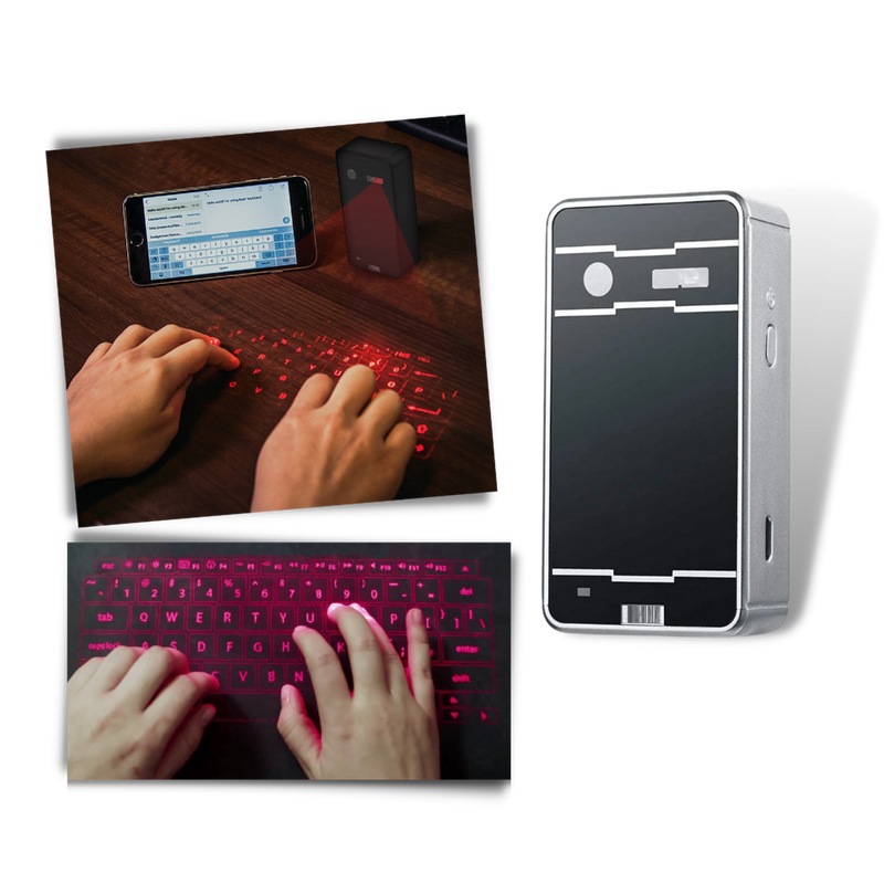 Portable holographic keyboard