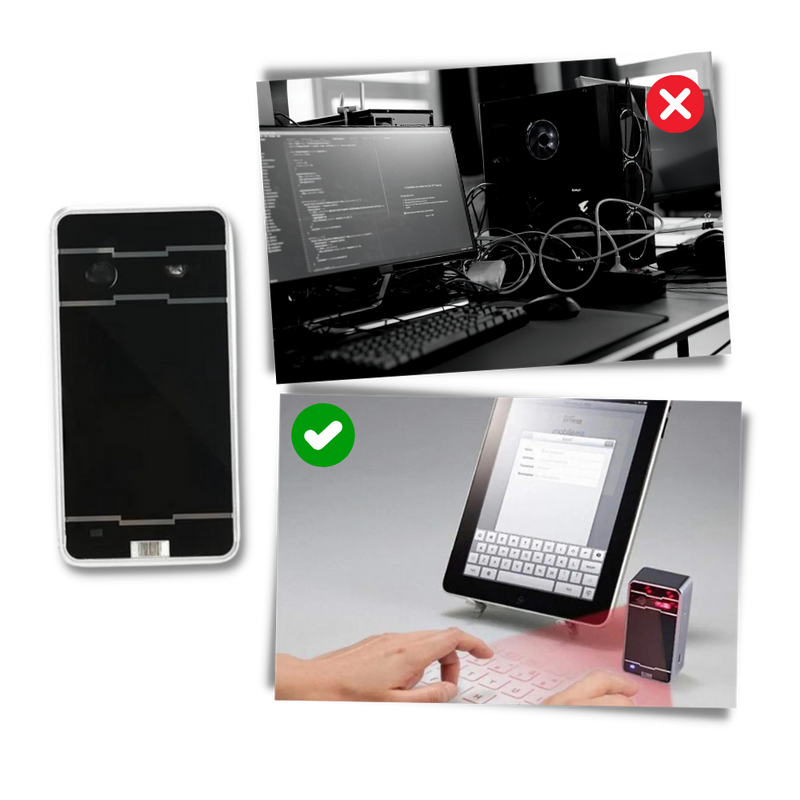 Portable holographic keyboard