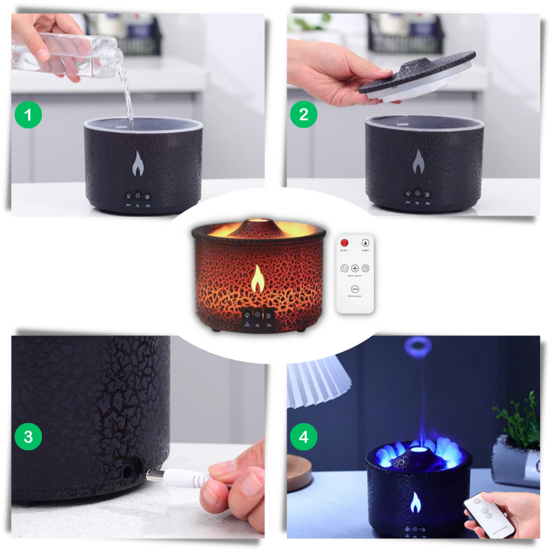 Relaxing volcano humidifier