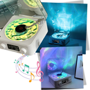 Retro-Style Waves Vinyl Player