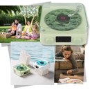 Retro-Style Waves Vinyl Player