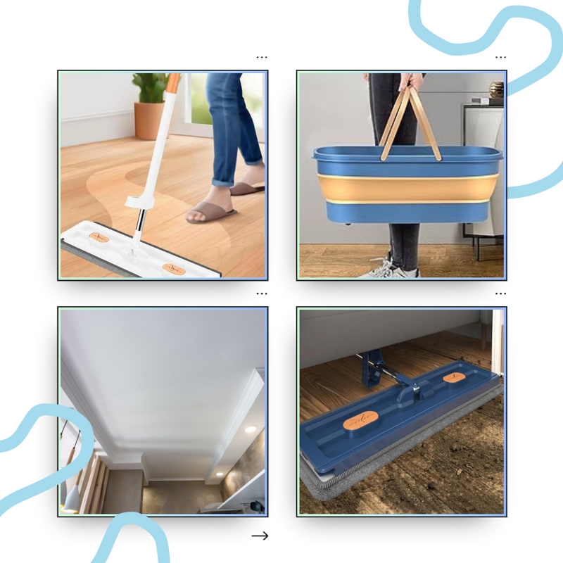 Self-wringing Flat Mop With Bucket