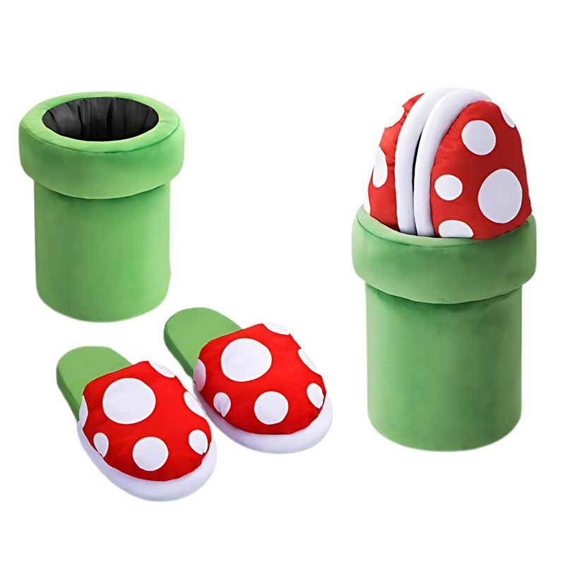 Soft Plush Mario Piranha Plant Slippers