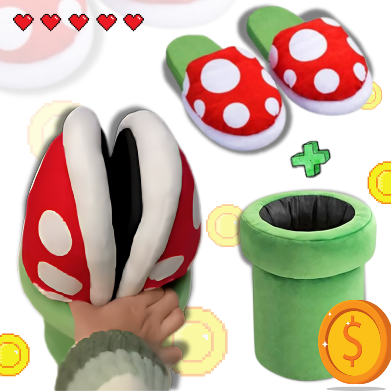 Soft Plush Mario Piranha Plant Slippers