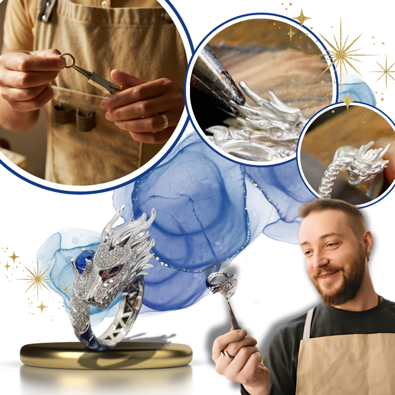 Unique Handmade Silver Dragon Ring