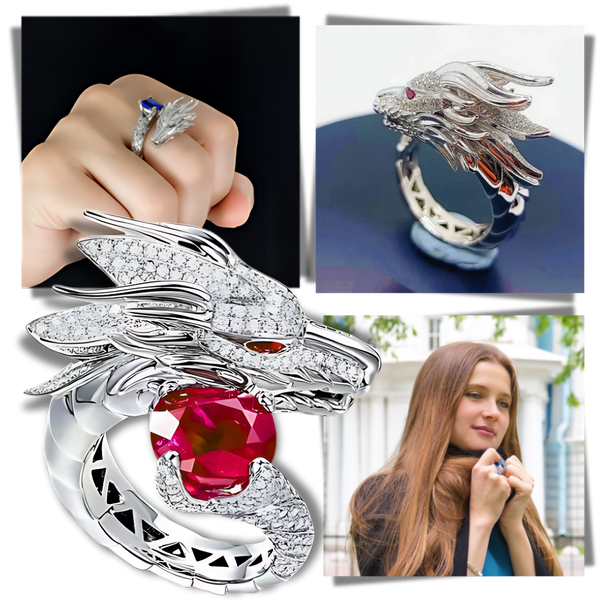 Unique Handmade Silver Dragon Ring