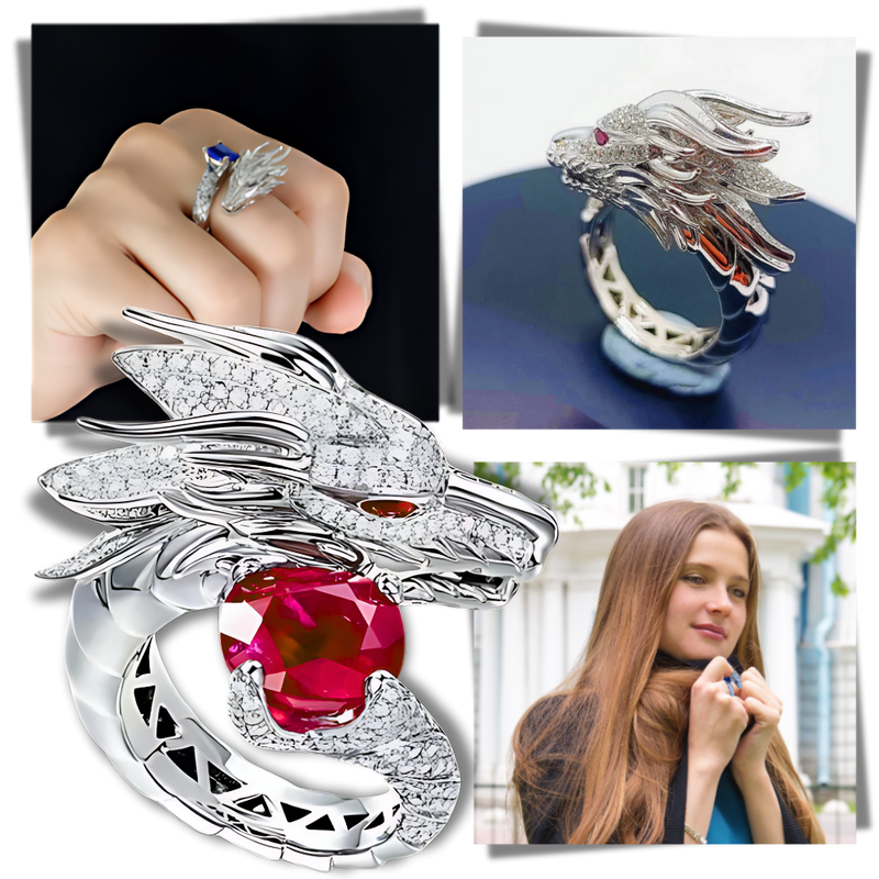 Unique Handmade Silver Dragon Ring
