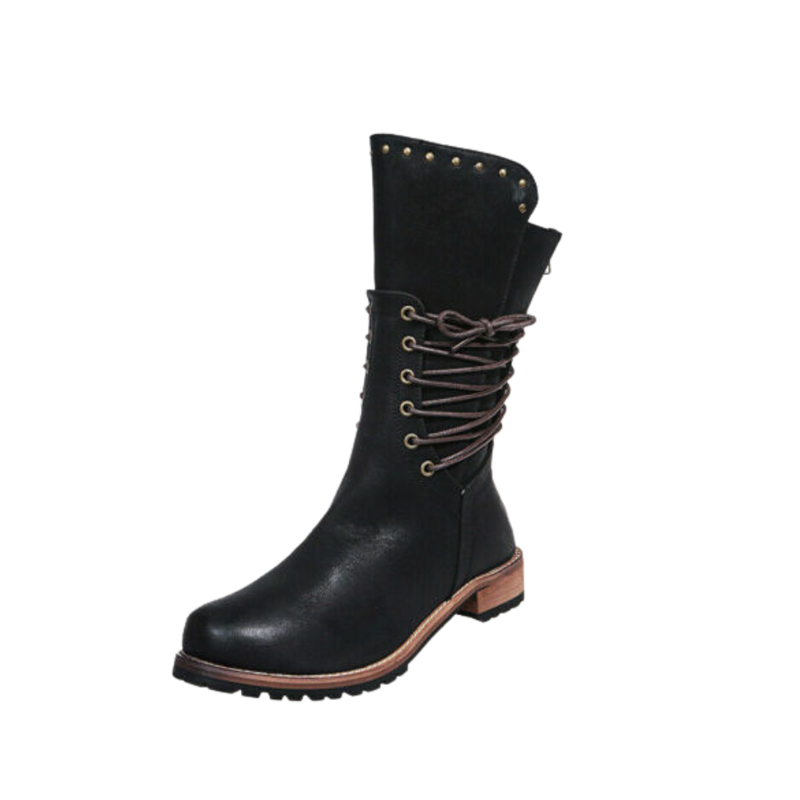 Vintage PU Leather Ankle Boots