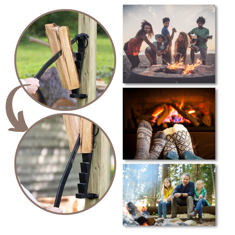 Wall-Mounted Firewood Kindling Splitter