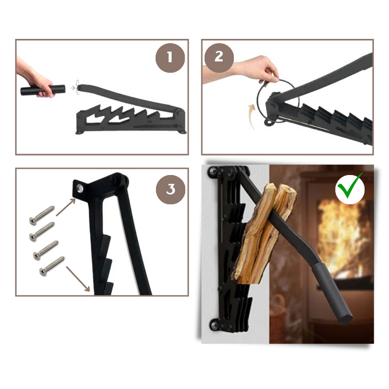 Wall-Mounted Firewood Kindling Splitter
