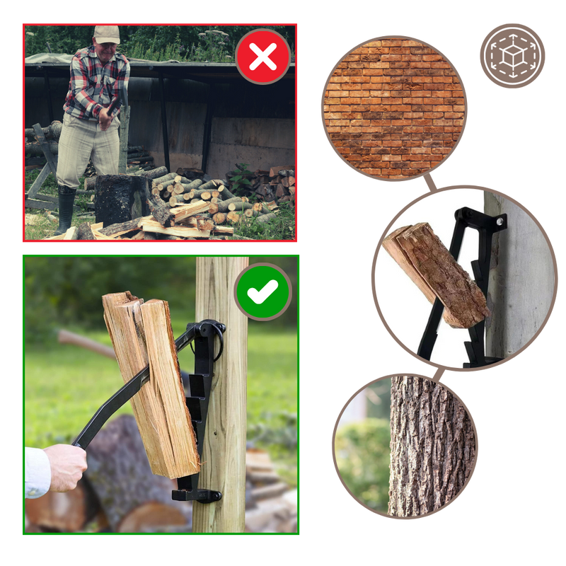 Wall-Mounted Firewood Kindling Splitter