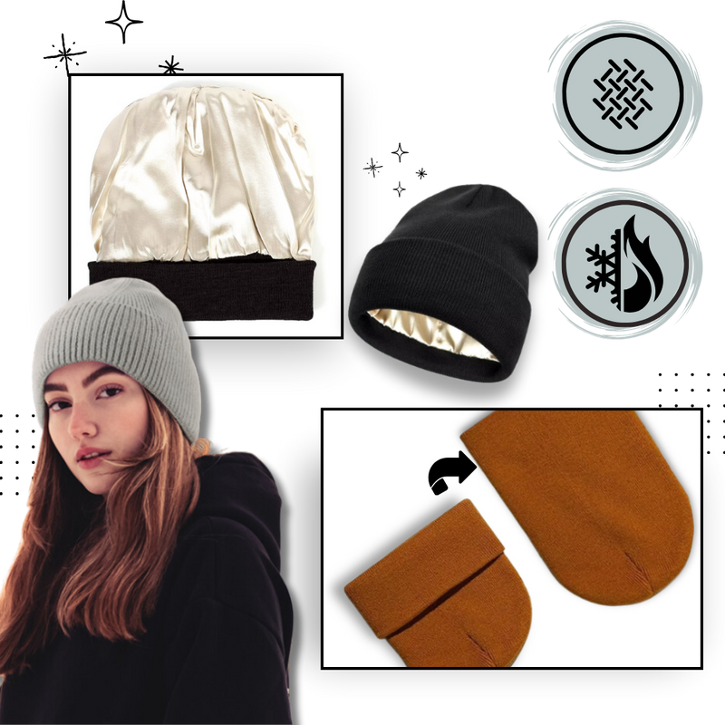 Warm Knit Satin Lined Beanie